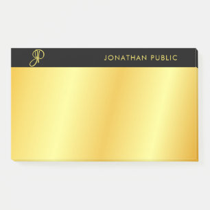Monogrammen zwarte en goudlegante Sjabloon Post-it® Notes