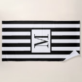 Monogrammen zwarte en Witte stripper Strandlaken (Voorkant)