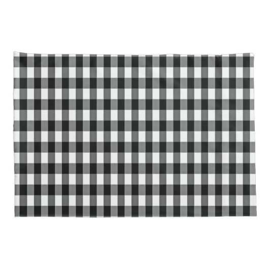 Monogrammen zwarte/witte Kussenslopen van Gingham (Achterkant-Rechts)