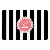 Monogrammen zwarte & witte strepen & witte poot magneet (Horizontaal)