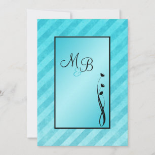 Monogrammes Aqua, Invitation à rayures florales no