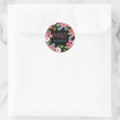 Monogrammes autocollants mariage floral Boho (Sac)