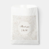 monogrammes beige Brown sacs de faveur mariage (Devant)