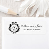 Monogrammes chic pour les étiquettes d'adresse de  (En situation)