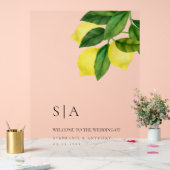 Monogrammes Citron Branche de Citrus Vert Mariage (Mariage)