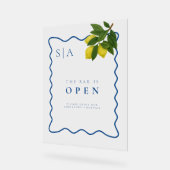 Monogrammes Citron Citron, Vague Bleue Bordure Mar (Angle)