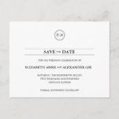 Monogrammes Classiques Argent Faire-Part de Faire (Devant)