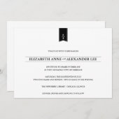 Monogrammes classiques noirs et faire-part de (Devant / Derrière)