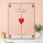 Monogrammes Coeurs Jouer Carte Mariage Affiche de  (Mariage)