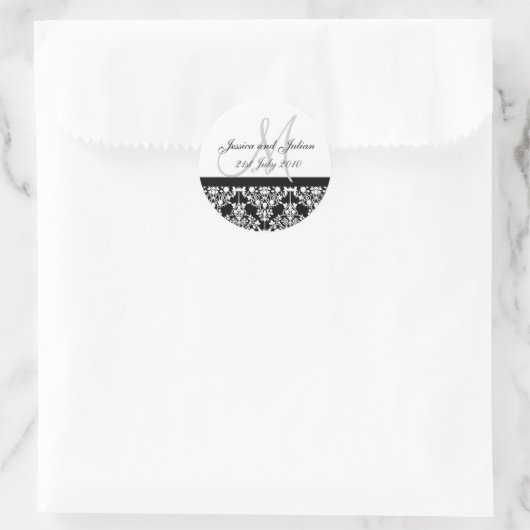 Monogrammes Étiquettes - Damask Trellis - Noir (Sac)
