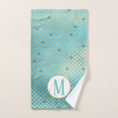 Monogrammes Gold et Blue Ombre Mermaid (Serviette à main)