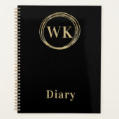Monogrammes Initiales Noir Cercles Or Journal (Devant)