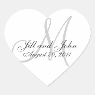 Monogrammes Noms Date Stickers Sceau Mariage