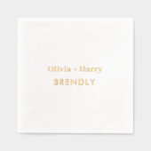 Monogrammes Noms Élégant Minimaliste Or (Recto)