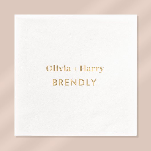 Monogrammes Noms Élégant Minimaliste Or