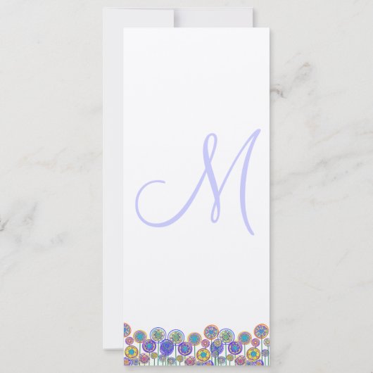 Monogrammes nouvelles tailles 4.25x9.25 Faire-part (Dos)