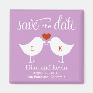 Monogrammes Oiseaux Sauvez Le Magnet De La Date