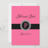 Monogrammes P Invitations de mariage rose fleur de (Devant)
