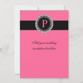 Monogrammes P Invitations de mariage rose fleur de (Dos)
