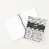 Monogrammes personnalisés Carnet gris minimaliste (Intérieur)