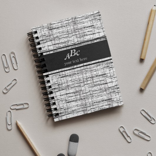 Monogrammes personnalisés Carnet gris minimaliste