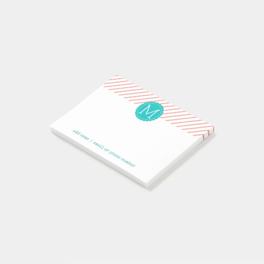 Monogrammes personnalisés Post-it® Notes (Incliné)