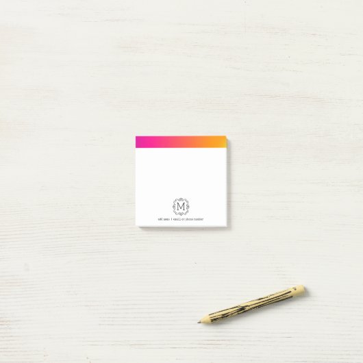 Monogrammes personnalisés Post-it® Notes (Sur un bureau)