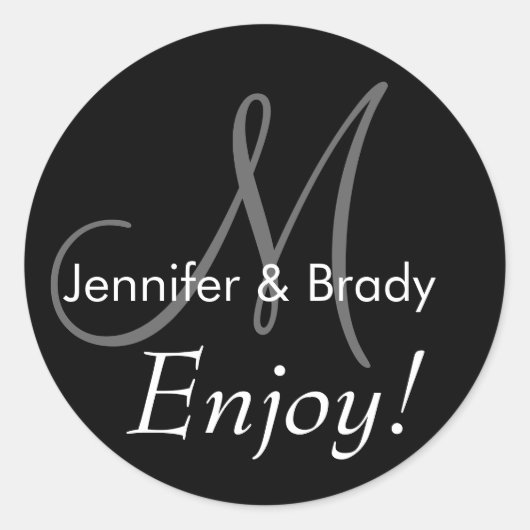 Monogrammes pour les faveurs de mariage Étiquettes (Devant)
