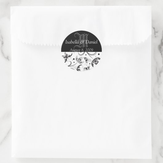 Monogrammes Pour Stickers Damask Mariage (Sac)