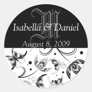 Monogrammes Pour Stickers Damask Mariage