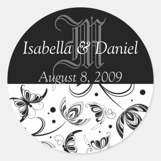 Monogrammes Pour Stickers Damask Mariage (Devant)