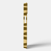 Monogrammetaal goud met zebrastripes Case-Mate iPhone case (Achterkant / Rechts)