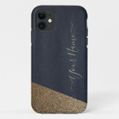 Monogrammofoondoosjes voor zeegoud glitter Case-Mate iPhone case (Achterkant)
