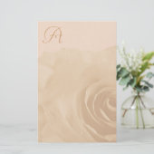 Monogrammofoongetande Roos Briefpapier (Staand voorkant)