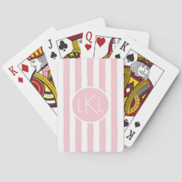 Monogrammofoonroze stripkaart voor kaartspellen pokerkaarten