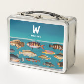 Monogrammofoonvolle vis onder de blauwe zee (Voorkant)