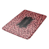 Monogramnaam Bath Decor Leopard Print Pink Badmat (Gekanteld)