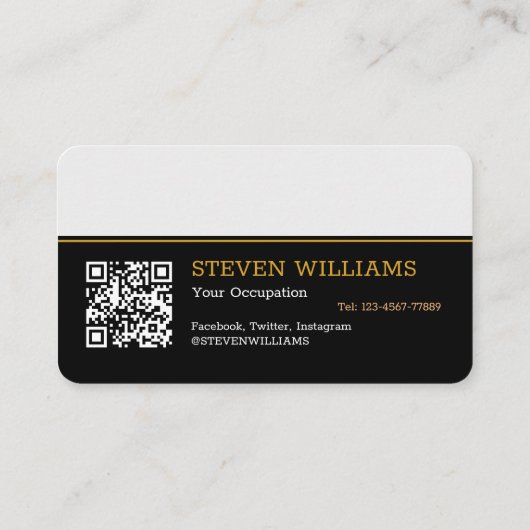 Monogramnaam legant, handtekening/QR-code Visitekaartje (Achterkant)