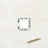 Monogramnaam moderne waterverf tropische bladeren post-it® notes (Op bureau)