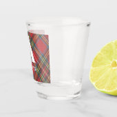 Monogramnaam, Stewart Tartan Denim Print 1.5oz Shot Glas (Rechts)