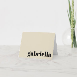 Monogramnaam voor zwarte en beige oude typografie notitiekaartje