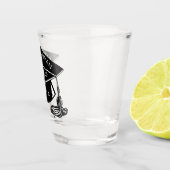 Monogramnaam zwarte Graduation Cap, klasse 2023 Shot Glas (Rechts)