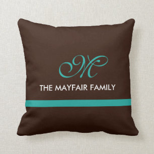 Monogramontwerp voor de Blauwgroen familie van de  Kussen