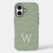 Monogrampatroon Moderne typografie Case-Mate iPhone Case (Achterkant)
