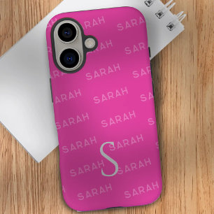 Monogrampatroon Moderne typografie iPhone 16 Hoesje