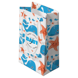 Monogrampatroon voor walvissen en Baby Klein Cadeauzakje