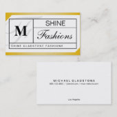 Monogramraster (shimmering gold) visitekaartje (Voorkant / Achterkant)