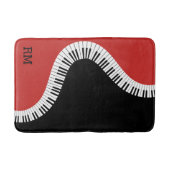 Monogramred white en black piano design badmat (Voorkant)