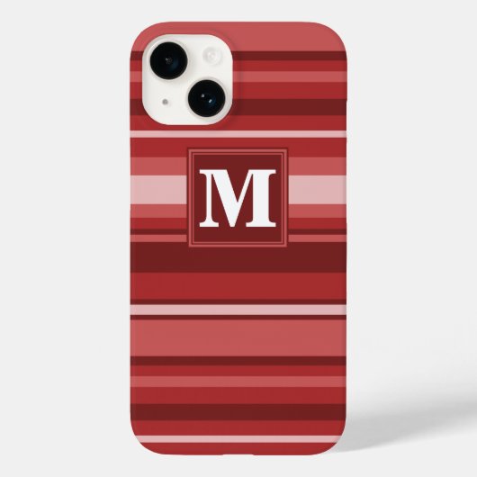 Monogramrode strepen Case-Mate iPhone case (Achterkant)