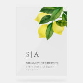 Monograms Lemon Citrus Branch Greenery Wedding (Recto)